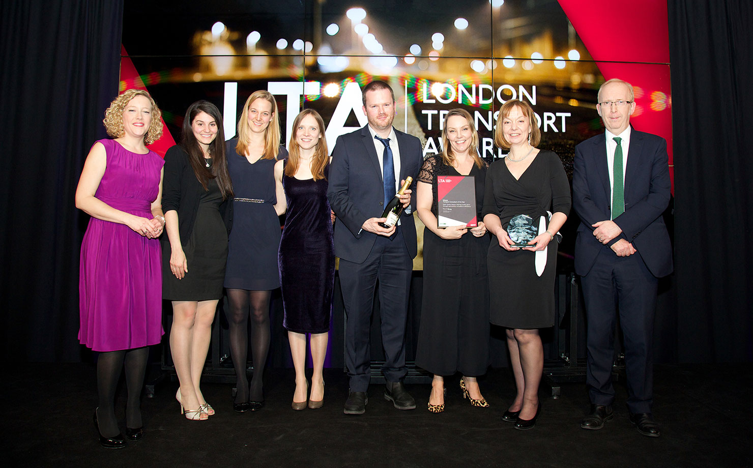 The team accepting the Transport Consultant of the Year award at the London Transport Awards 2017