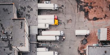 Aerial view of freight lorries