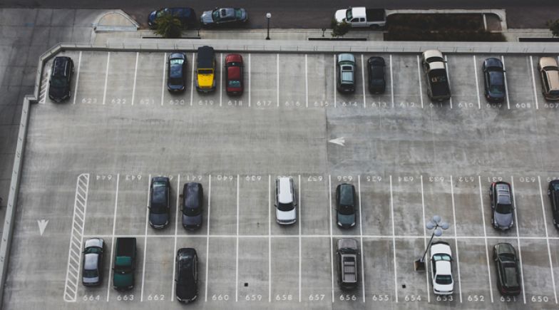 Drone view of car park